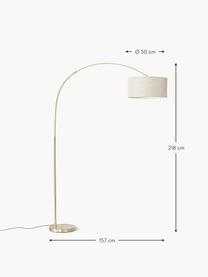 Grand lampadaire arc Niels, Beige clair, doré, haut. 218 cm