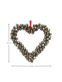 Deko-Herz Heart aus Metall, Metall, Silberfarben, B 15 x H 15 cm