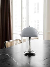 Mobilna lampa stołowa LED z funkcją przyciemniania Panthella, W 24 cm, Stelaż: aluminium powlekane, Jasnoniebieskie szkło akrylowe, odcienie srebrnego, Ø 16 x 24 cm
