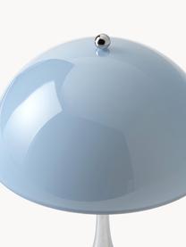 Lampada da tavolo portatile a LED con luce regolabile Panthella, alt. 24 cm, Paralume: vetro acrilico, Struttura: alluminio rivestito, Vetro acrilico azzurro, argentato, Ø 16 x Alt. 24 cm