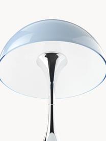 Lampada da tavolo portatile a LED con luce regolabile Panthella, alt. 24 cm, Paralume: vetro acrilico, Struttura: alluminio rivestito, Vetro acrilico azzurro, argentato, Ø 16 x Alt. 24 cm