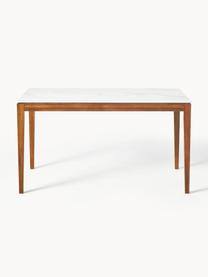 Mesa de comedor en look mármol Jackson, tamaños diferentes, Tablero: piedra cerámica con aspec, Aspecto mármol blanco, madera de roble, marrón pintado, An 140 x F 90 cm