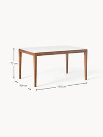 Jídelní stůl s deskou v mramorovém vzhledu Jackson, různé velikosti, Dubové dřevo, hnědě lakováno, Š 140 cm, H 90 cm