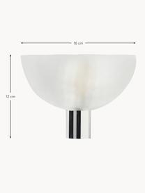 Dimmbare LED-Wandleuchte Fata, Lampenschirm: Thermoplastischer Kunstst, Lampenfuß: recyceltes ABS mit Metall, Transparent, Silberfarben, B 16 x T 17 cm