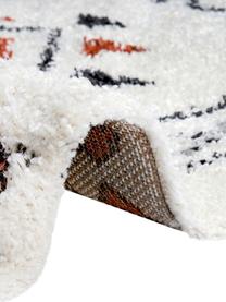 Extra weicher Hochflor-Teppich Hurley mit Ethnomuster, 100% Polypropylen, Cremefarben, Grau, Schwarz, Rostbraun, B 80 x L 150 cm (Größe XS)