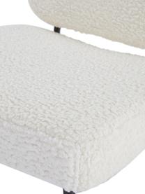 Chaise en peluche pour enfant Bolzano Mini, Tissu peluche blanc, larg. 52 x prof. 46 cm