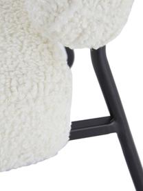Chaise en peluche pour enfant Bolzano Mini, Tissu peluche blanc, larg. 52 x prof. 46 cm