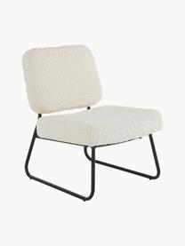 Sillón infantil de borreguillo Bolzano Mini, Tapizado: tejido bouclé (100% polié, Estructura: hierrocon pintado en polv, Borreguillo blanco, An 52 x F 46 cm