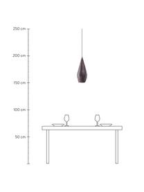 Kleine hanglamp Sandared, Lampenkap: kunsthars, Baldakijn: gecoat staal, Donkerbruin, zwart, Ø 20 x H 48 cm