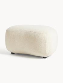 Pouf in teddy Alba, Rivestimento: 100% poliestere (orsacchi, Teddy bianco latte, Larg. 70 x Alt. 42 cm, curvatura a sinistra