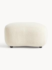 Pouf in teddy Alba, Rivestimento: 100% poliestere (orsacchi, Teddy bianco latte, Larg. 70 x Alt. 42 cm, curvatura a sinistra