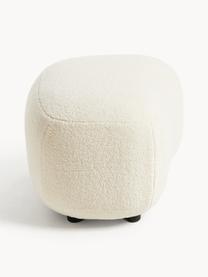 Pouf in teddy Alba, Rivestimento: 100% poliestere (orsacchi, Teddy bianco latte, Larg. 70 x Alt. 42 cm, curvatura a sinistra