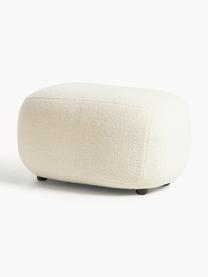 Pouf in teddy Alba, Rivestimento: 100% poliestere (orsacchi, Teddy bianco latte, Larg. 70 x Alt. 42 cm, curvatura a sinistra