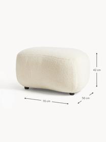 Pouf in teddy Alba, Rivestimento: 100% poliestere (orsacchi, Teddy bianco latte, Larg. 70 x Alt. 42 cm, curvatura a sinistra