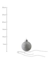 Boules de Noël Globe, 42 élém., Argenté, transparent, Lot de différentes tailles