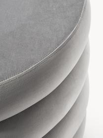 Grand pouf en velours avec rangement Alto, Velours gris, Ø 69 x haut. 44 cm