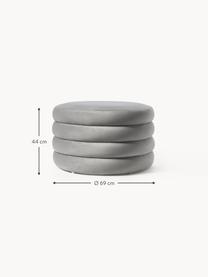 Pouf XL contenitore in velluto Alto, Rivestimento: velluto (100% poliestere), Struttura: legno di pino massiccio, , Velluto grigio, Ø 69 x Alt. 44 cm