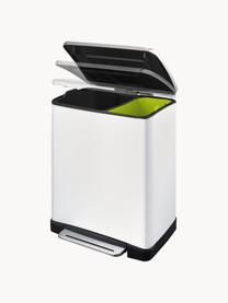 Abfalleimer Recycle E-Cube, 28 L + 18 L, Behälter: Stahl, Weiss, matt, B 50 x T 35 cm, 28 L + 18 L