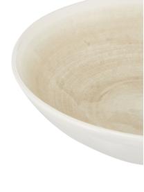 Handgemachte Salatschüssel Pure matt/glänzend mit Farbverlauf, Ø 26 cm, Keramik, Beige, Weiss, Ø 26 x H 7 cm