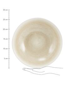 Handgemaakte saladeschaal Pure mat/glanzend met kleurverloop, Ø 26 cm, Keramiek, Beige, wit, Ø 26 x H 7 cm