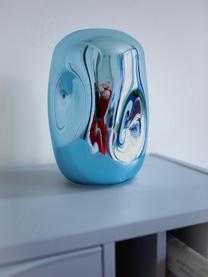 Design vaas Gorgi, H 22 cm, Glas, gegalvaniseerd, Blauw, Ø 15 x H 22 cm