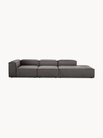 Méridienne modulable XL Lennon, Tissu anthracite, larg. 357 x prof. 119 cm, dossier à droite