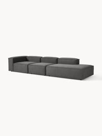 Diván modular grande Lennon, Tapizado: 100% poliéster Alta resis, Estructura: madera contrachapada de p, Patas: plástico Este producto es, Tejido gris antracita, An 357 x F 119 cm, reposabrazos izquierdo