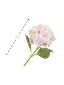 Hortensia artificiel, blanc/rose, Plastique, câble métallique, Blanc, rose, long. 65 cm