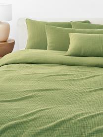 Housse de couette en mousseline Odile, Vert olive, larg. 200 x long. 200 cm