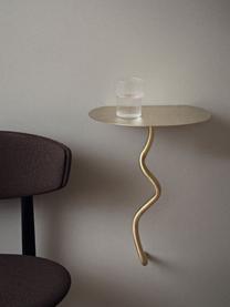 Table d'appoint murale en laiton Curvature, Laiton, poli, Laiton, haute brillance, larg. 30 x haut. 44 cm