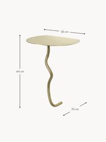 Table d'appoint murale en laiton Curvature, Laiton, poli, Laiton, haute brillance, larg. 30 x haut. 44 cm