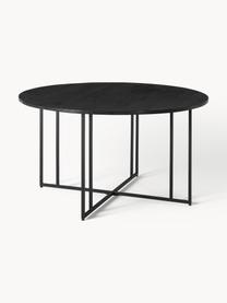 Table ronde en bois de manguier Luca, tailles variées, Bois de manguier, noir laqué, Ø 120 cm