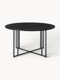 Table ronde en bois de manguier Luca, tailles variées, Bois de manguier, noir laqué, Ø 120 cm