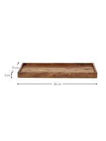 Deko-Tablett Manhattan aus Akazienholz, L 36 x B 15 cm, Akazienholz, Dunkles Holz, L 36 x B 15 cm