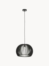 Lampa wisząca z drewna Avril, Czarny, Ø 45 x W 31 cm