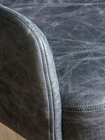 Poltroncina girevole in pelle Curie, Rivestimento: 100% pelle, Struttura: alluminio rivestito, Pelle antracite, argentato, Larg. 64 x Prof. 62 cm