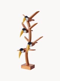 Handgefertigtes Deko-Objekt Toucan aus Mahagoniholz, Mahagoniholz, Mahagoniholz, Senfgelb, Schwarz, Weiß, B 63 x H 111 cm