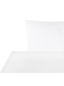 Drap plat en satin de coton blanc Comfort, Blanc, larg. 240 x long. 300 cm