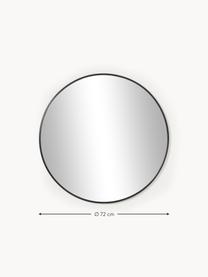 Espejo de pared redondo Ida, Parte trasera: tablero de fibras de dens, Espejo: cristal, Negro, Ø 55 cm