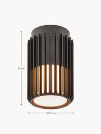 Outdoor wandlamp Aludra, Lampenkap: kunststof, Zwart, Ø 12 x H 19 cm