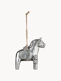 Adornos navideños artesanales Serafina Horse, 2 uds., Correa: yute, Plateado, An 8 x Al 9 cm