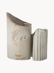 Handgefertigte Vasen Henaj aus Steingut, 2er-Set, Steingut, Beige, Set mit verschiedenen Größen