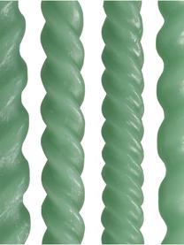 Stabkerzen Spiral, 4 Stück, Wachs, Grün, H 31 cm