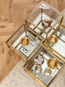 Súprava konferenčných stolíkov so zrkadlovou plochou Luigi, 4 diely, Odtiene zlatej, Súprava s rôznymi veľkosťami