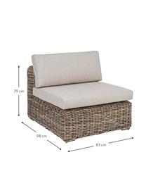 Fauteuil lounge de jardin Coraline, Tons bruns, beige, larg. 83 x prof. 98 cm