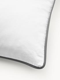 Funda de almohada de percal a cuadros Scarlet, Gris, blanco, An 45 x L 110 cm