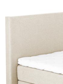 Letto boxspring premium Eliza, Materasso: a molle insacchettate a 7, Piedini: legno di faggio massiccio, Beige, 200 x 200