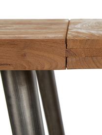 Tavolo in legno di teak riciclato Kapal, 90x90 cm, Gambe: acciaio con tracce metall, Legno di teak, Larg. 90 x Prof. 90 cm