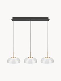 Grande suspension LED Vitrum, Transparent, doré, noir, larg. 80 x haut. 15 cm