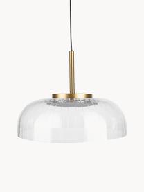 Grande suspension LED Vitrum, Transparent, doré, noir, larg. 80 x haut. 15 cm